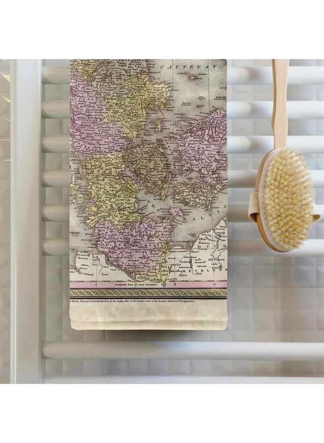 3DROSE 3D Rose Old Denmark Map of 1850 TWL_56943_1 Towel, 15" x 22" - Image 2