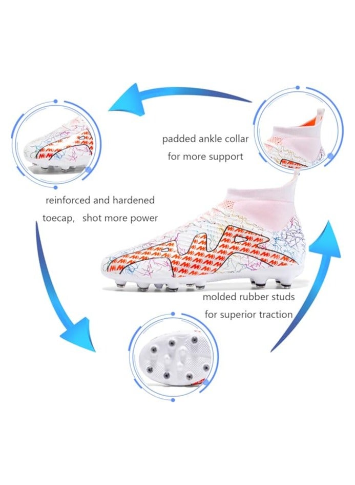 Men's Soccer Shoes Turf Cleats High-top Football Shoes Breathable Athletic Football Boots Outdoor Indoor Sports Walking Shoes Soccer Boots Unisex - Image 2