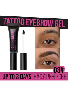 DNMBeauty Tattoo Brow - UP TO 3 Days,Easy Peel Off Tint, Long Lasting Peel Off Tattoo Brow Gel Peel Off Tint Eyebrow Gel with Mascara Brush and Three Eyebrow Shapes, Natural Color 03# Black  - Image 2