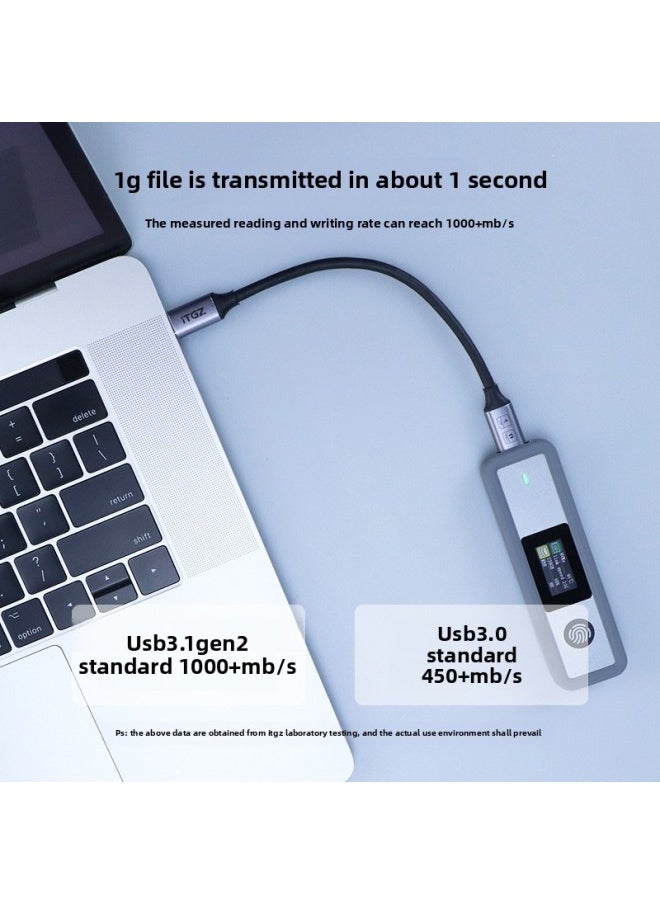 Generic - ITGZ 10Gbps High-speed Data Cable Is Suitable For Mobile Phone Computer Hard Disk Box Type-C Data Transmission Line-Color:[10Gbps Aluminum Sleeve High-speed Data Cable USB-A To Type-C] Length: 50cm - Image 1