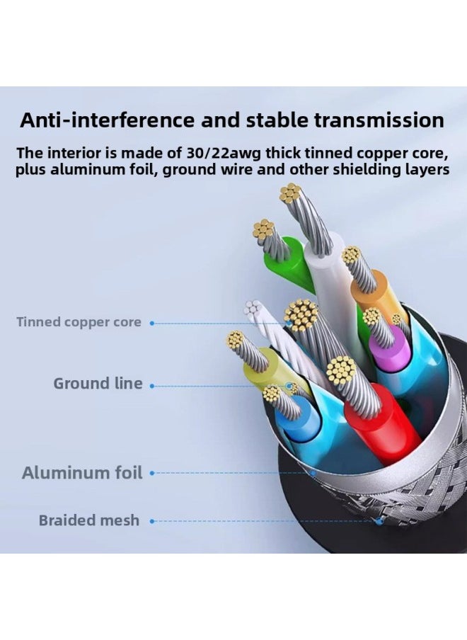Generic - ITGZ 10Gbps High-speed Data Cable Is Suitable For Mobile Phone Computer Hard Disk Box Type-C Data Transmission Line-Color:[10Gbps Aluminum Sleeve High-speed Data Cable USB-A To Type-C] Length: 50cm - Image 1