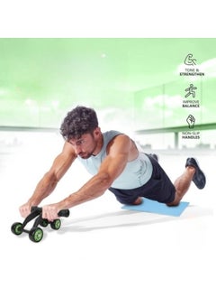 Huitich 4-Wheel AB Wheel Roller for Total Core Fitness Black 33x10x30cm  - Image 2