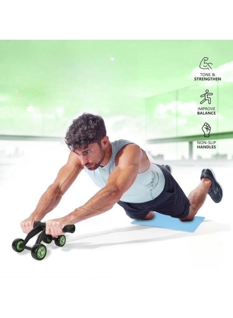 Huitich 4-Wheel AB Wheel Roller for Total Core Fitness Black 33x10x30cm - Image 2