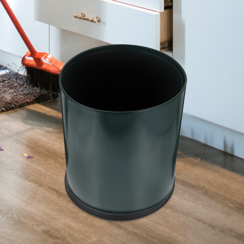 Fire Resistant Plastic Trash Can With Lid 10L Green Waste Bin For Kitchen Bathroom Bedroom - Image 4