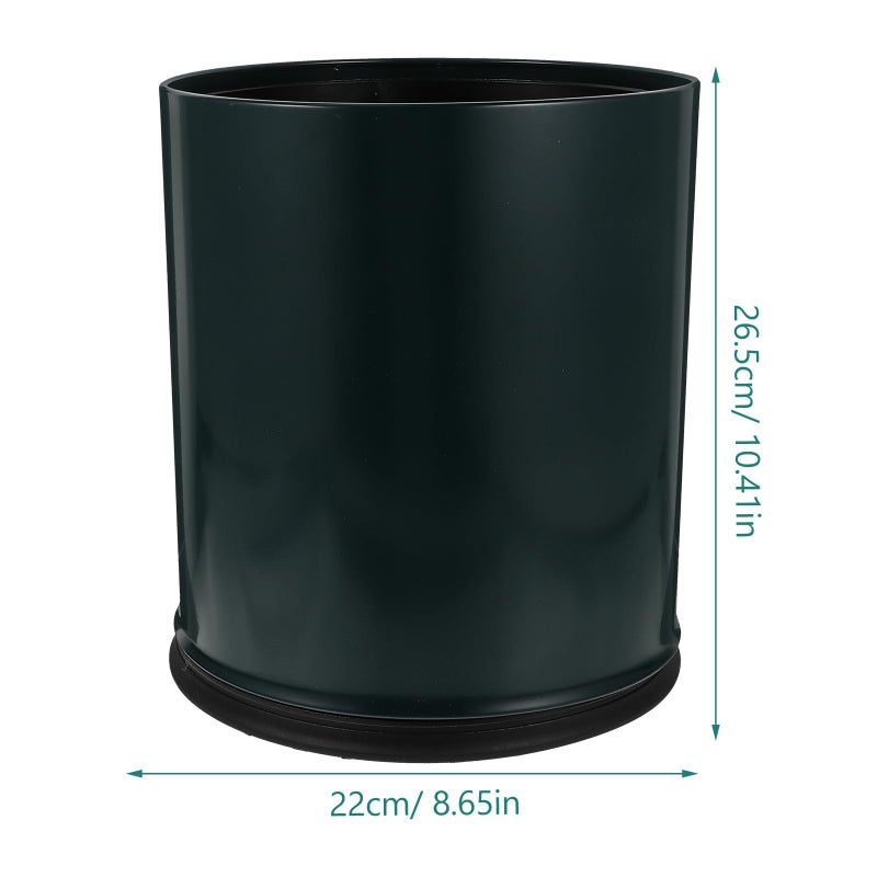 Fire Resistant Plastic Trash Can With Lid 10L Green Waste Bin For Kitchen Bathroom Bedroom - Image 3