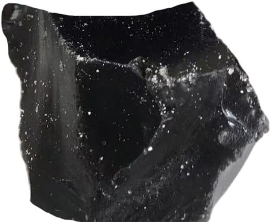 StoneStory Natural Obsidian Healing Crystal Raw Gemstones Rocks Stones One Piece for Home Office Decoration, Tumbling, Polishing, Crystal Healing 300-400 Grams (Black Obsidian 300g 1 Piece)