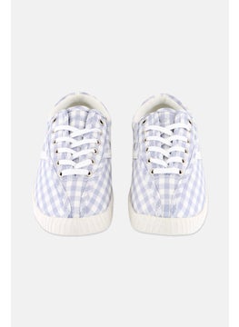 Tretorn Women Lace Up Checkered Print Casual Shoes, Grey  - Image 4