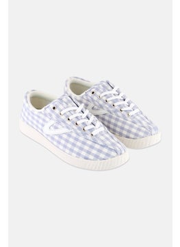 Tretorn Women Lace Up Checkered Print Casual Shoes, Grey  - Image 1
