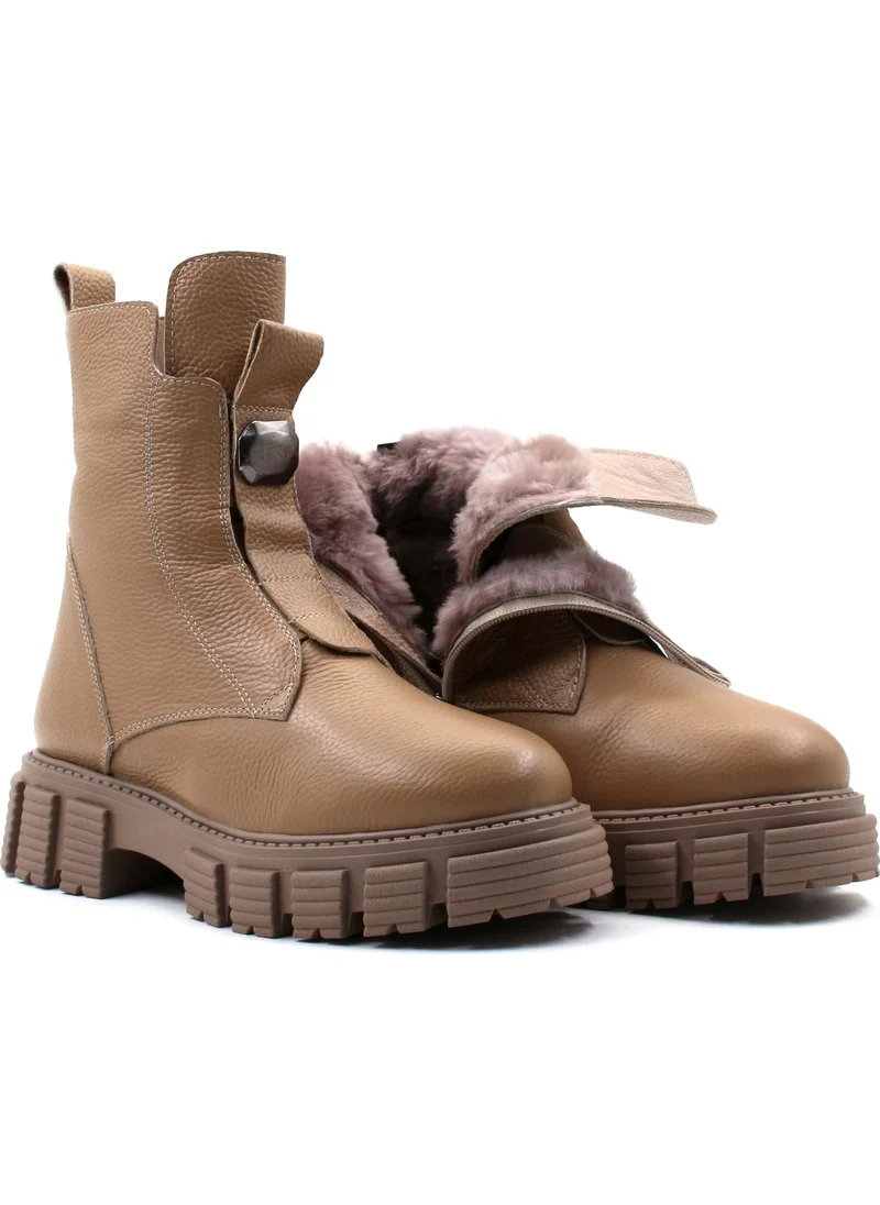 فاست ستيب Leather Fur Women's Classic Boots 710KZA6005
