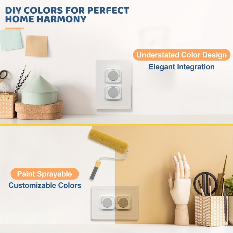 30 Pcs US Standard Outlet Covers Baby Safety Plug Protectors Gray White With Concealed Pull Handle Childproof Electric Socket Cover - Image 4
