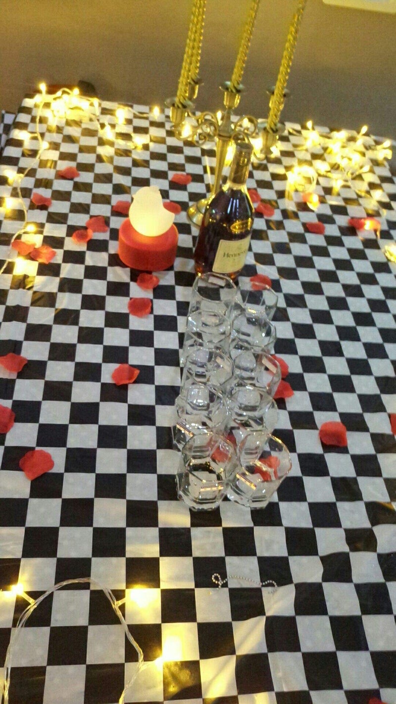 BRICHBROW Pcs of 2 Premium Plastic Checkered Flag Tablecloths Picnic Table Covers, Tablecovers Party Favor (2, Black) - Image 3