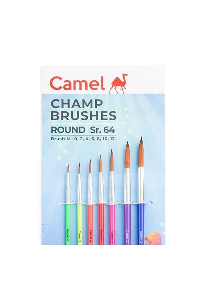camel - Camlin Champ Round Brush Set - Pack Of 7 (Multicolor) - Image 1
