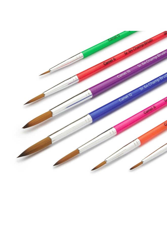 camel - Camlin Champ Round Brush Set - Pack Of 7 (Multicolor) - Image 1