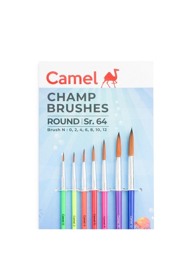 camel - Camlin Champ Round Brush Set - Pack Of 7 (Multicolor) - Image 1