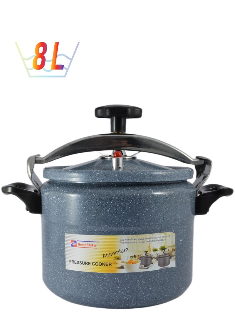 Homemaker 8Liters Ceramic Coating Aluminium Pressure Cooker With Induction Base - 24Cm - 8 Liter Capacity - Grey Grey - Image 1