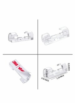 Generic 40 Pieces Cable Clips, ELECDON Strong Self Adhesive Cord Holder Transparent Cable Management Clips Heavy Duty Wire Holder Durable Finisher Wire Clamp for Car, Organizing USB Charging Cable, TV, Office  - Image 2
