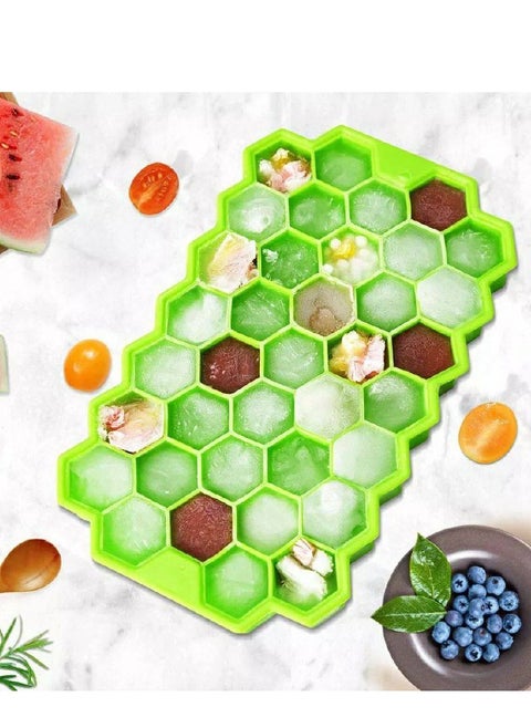 Multi-Colored 37-Hole Ice Cube Set With Plastic Lids Multicolour One Size