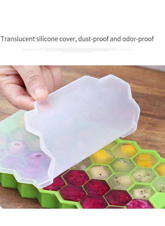 Generic - Multi-Colored 37-Hole Ice Cube Set With Plastic Lids Multicolour One Size - Image 1