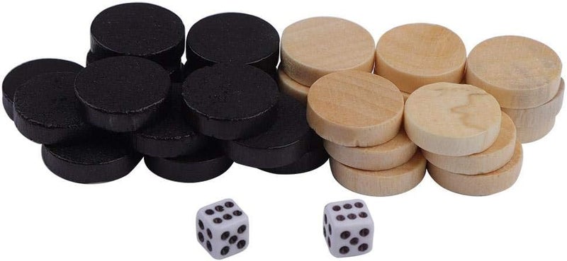 comfrt Checkers Game Set, 32Pcs Draughts Checkers Backgammon Chess Piece for Kids Board Game Learning Camping - Image 1