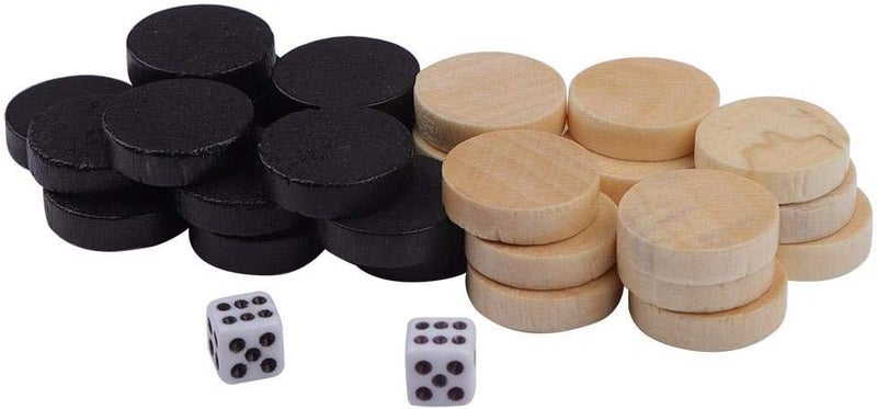 comfrt Checkers Game Set, 32Pcs Draughts Checkers Backgammon Chess Piece for Kids Board Game Learning Camping - Image 3