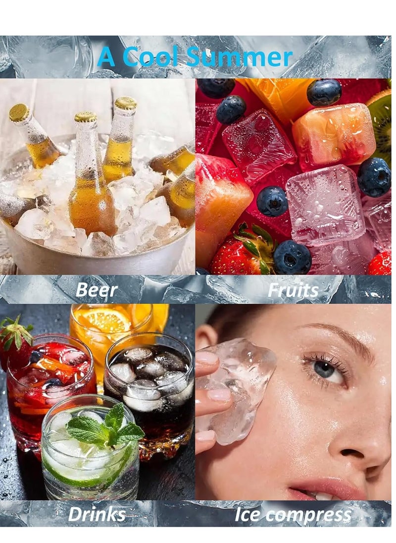 Golden - Ice Cube Trays, 40 Grides Ice Cube Mold with Lid and Storage Bin for Freezer, Portable Press the Demoulding Ice Maker for Drinks, Beer, Coffee and Friuts - Image 1