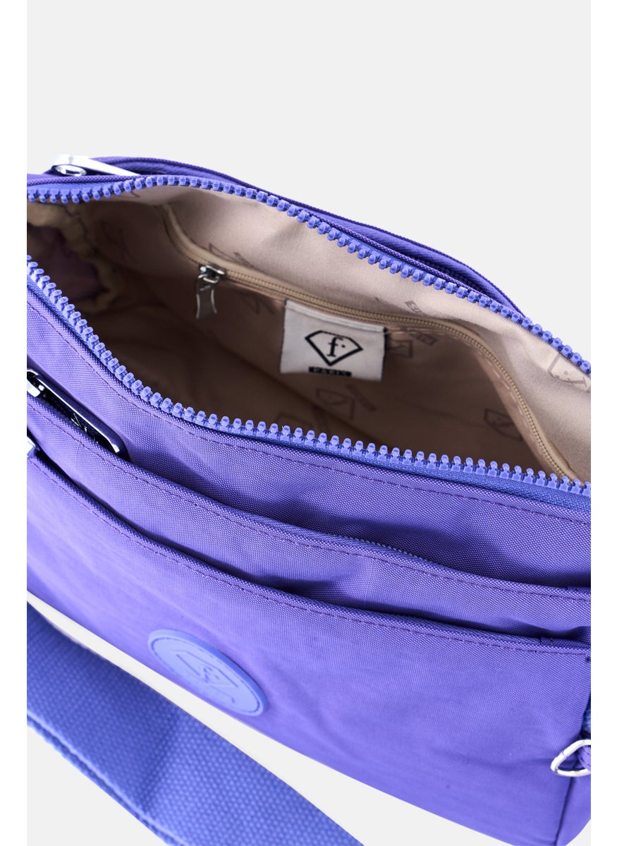 I Love Fashion - Women Brand Logo Cross Body Bag 24 L x  18 H x 9 W cm, Dark Lavender - Image 1