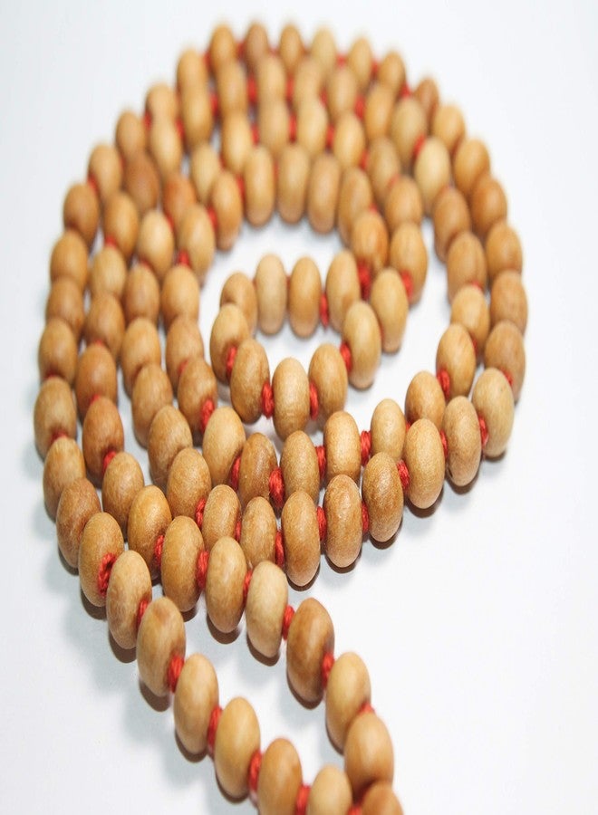 GRI9 8MM Tulsi mala Beads Necklace Holy Basil 108 + 1 Beads Ram Japa Prayer Mala Energized 108 Hindu Tibetan Buddhist Rosary for Chanting Mantra (Red Tessel) - Image 4