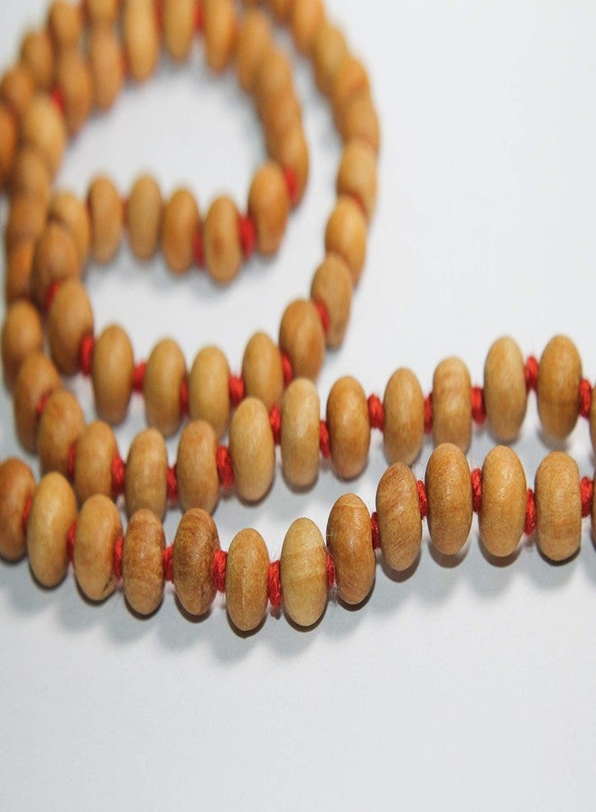 GRI9 8MM Tulsi mala Beads Necklace Holy Basil 108 + 1 Beads Ram Japa Prayer Mala Energized 108 Hindu Tibetan Buddhist Rosary for Chanting Mantra (Red Tessel) - Image 3