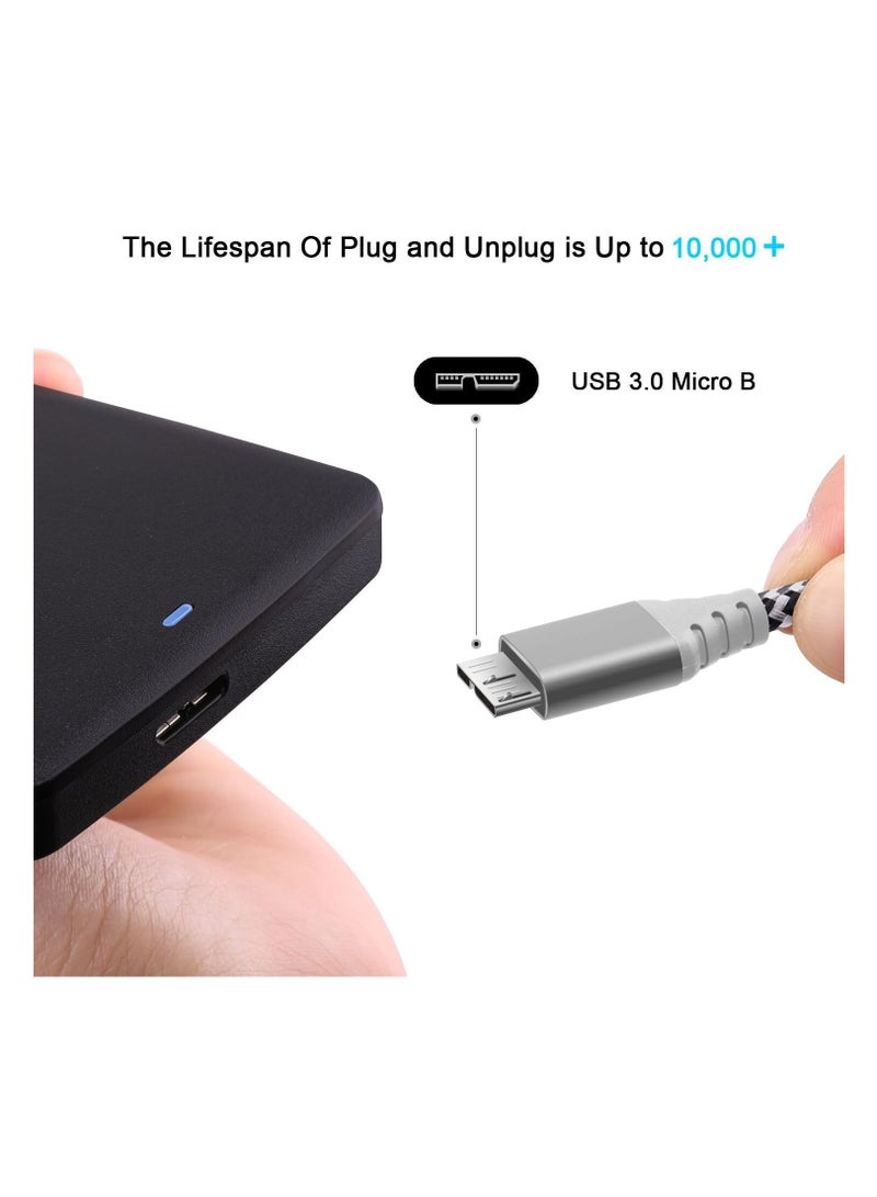 فاسجير كابل USB C إلى Micro B بطول 0.3 متر من Fasgear، قطعة واحدة، موصل معدني مضفر من النايلون، كابل Type C إلى Micro 3.0، شحن سريع 5 جيجابت في الثانية، متوافق مع Toshiba Canvio وGalaxy S5 Note 3 والمزيد (رمادي) - Image 4