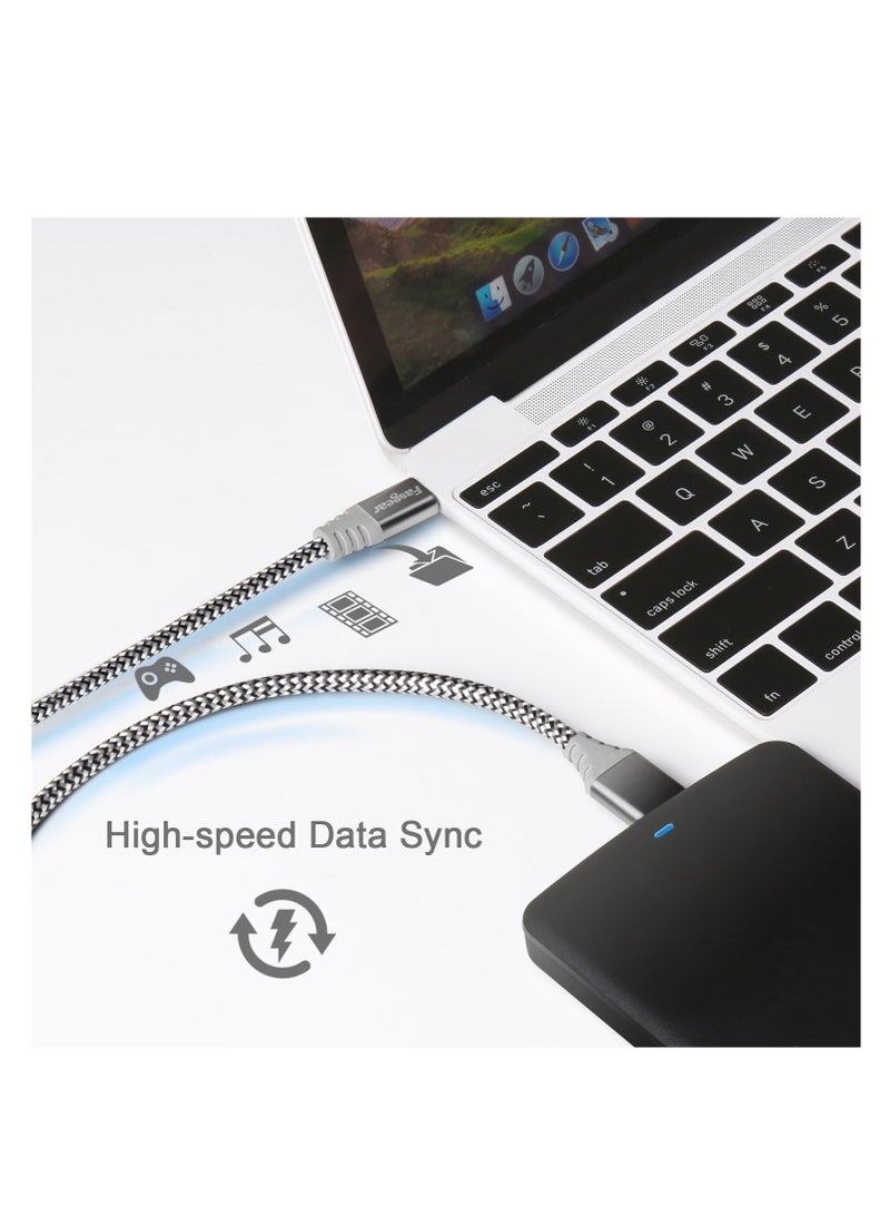 فاسجير كابل USB C إلى Micro B بطول 0.3 متر من Fasgear، قطعة واحدة، موصل معدني مضفر من النايلون، كابل Type C إلى Micro 3.0، شحن سريع 5 جيجابت في الثانية، متوافق مع Toshiba Canvio وGalaxy S5 Note 3 والمزيد (رمادي) - Image 5
