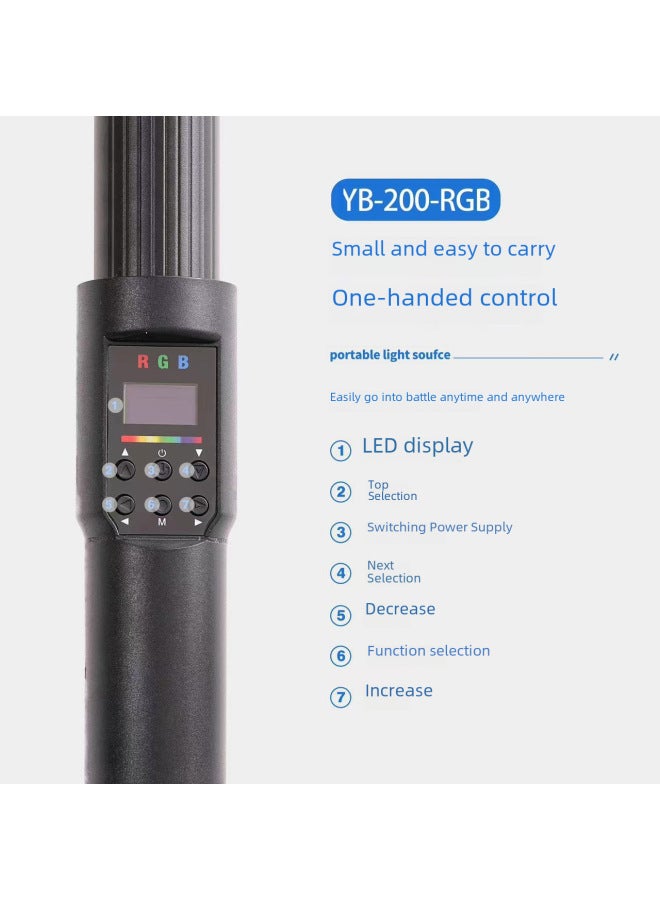 Hand-held Rod Lamp Full Color RGB Lamp Rod Photography Lamp Live Fill Light Hair Shooting Led Mobile Light Rod Fill Light Rod-Light Source Color:YB-130-RGB With Light Barrier Standard  - Image 4