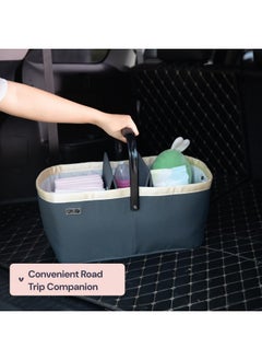 BabbleRoo BabbleRoo Diaper Caddy: Large Capacity Diaper Organizer Basket, Perfect for Storing Baby Wipes, Diapers & Baby Essentials. Spacious, Convenient for Parents of Newborn Babies - Black  - Image 4