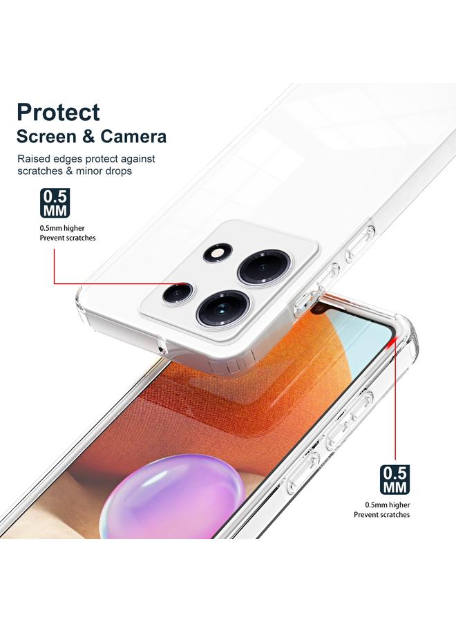 اس-توب جراب لهاتف Infinix Note 30 3 في 1، جراب هاتف شفاف من مادة TPU بلون إطار الكمبيوتر الشخصي - Image 4