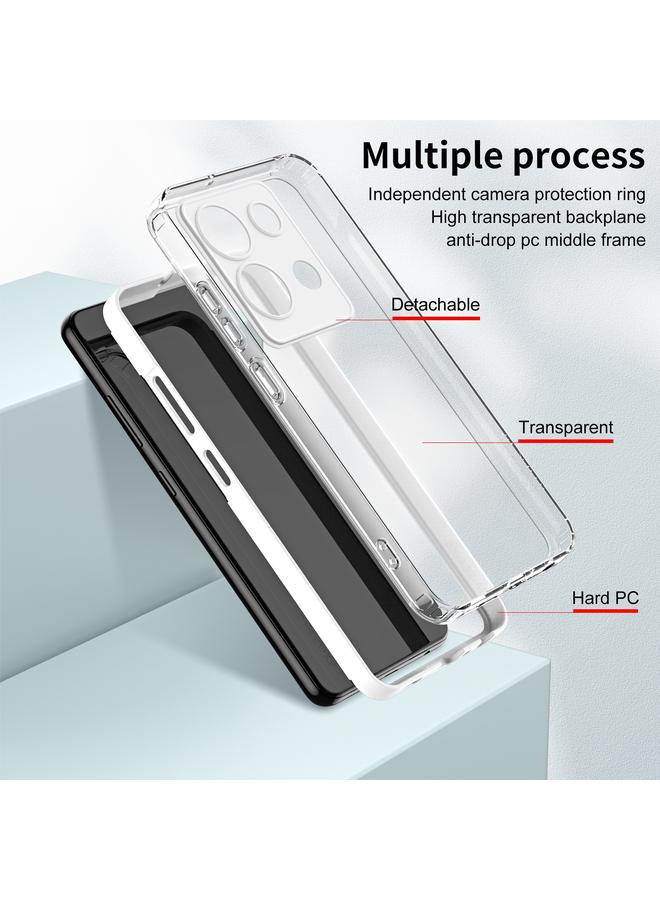 اس-توب جراب لهاتف Infinix Note 30 3 في 1، جراب هاتف شفاف من مادة TPU بلون إطار الكمبيوتر الشخصي - Image 3