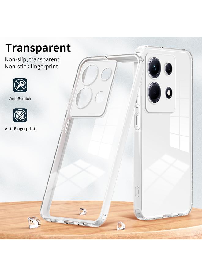 اس-توب جراب لهاتف Infinix Note 30 3 في 1، جراب هاتف شفاف من مادة TPU بلون إطار الكمبيوتر الشخصي - Image 2