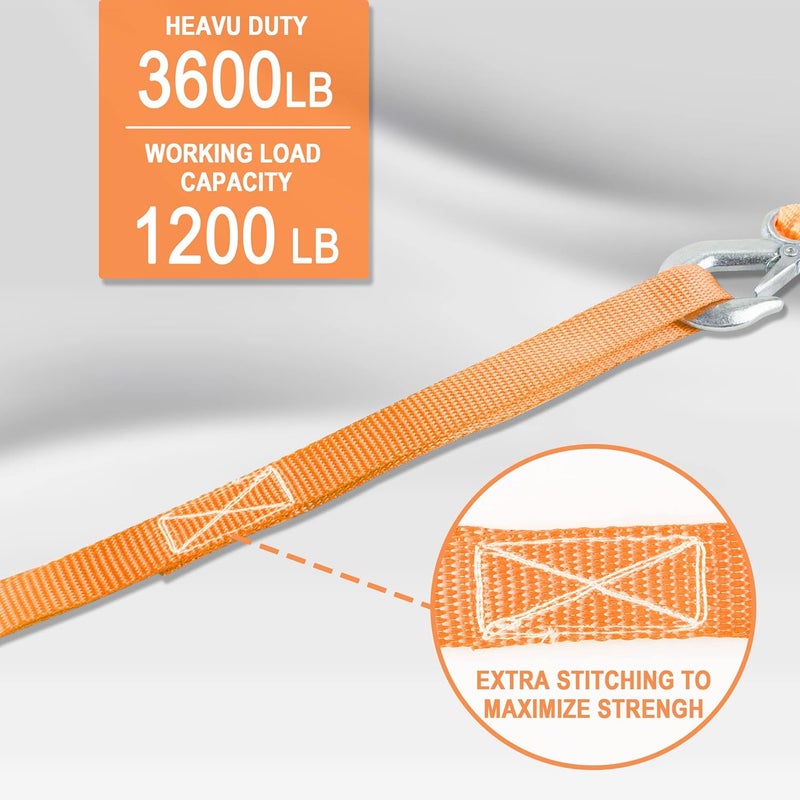 Cartman Soft Loop Tie-Down Straps, 6pk x 18in, 3600lbs - Image 3