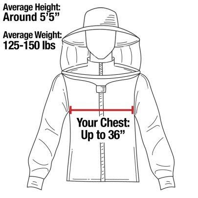 FOREST BEEKEEPING SUPPLY Premium Cotton Beekeeping Jacket with Round Veil, Breathable and Durable, YKK Brass Zippers, Professional Grade - Size Small - Image 5