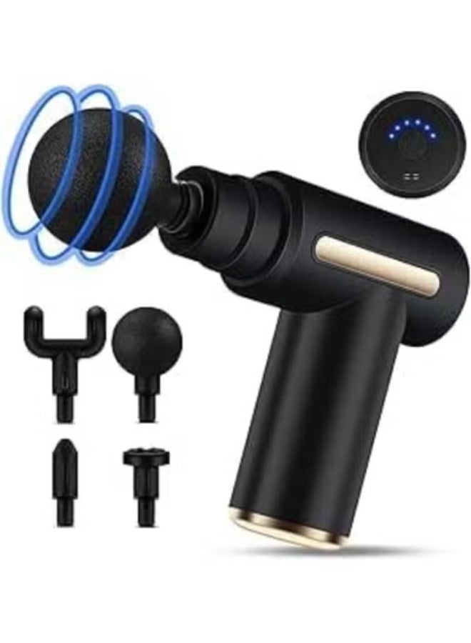 Mini Muscle Massage Gun – Portable, USB-C Rechargeable, 6 Speeds & 4 Heads for Back & Neck - Image 1