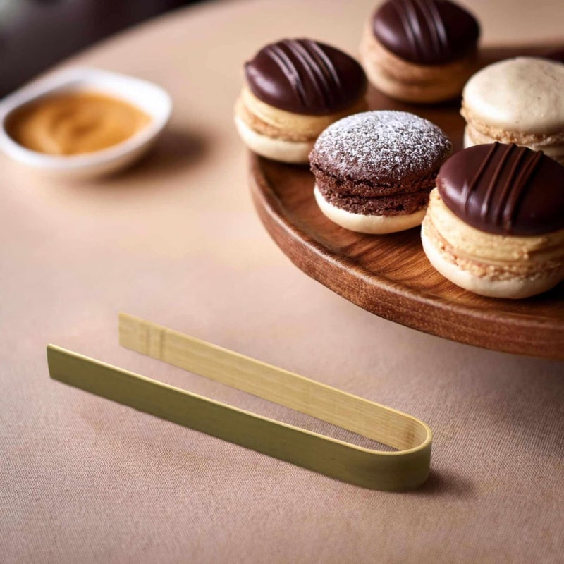 BambooMN 3.9" Mini Bamboo Disposable Tongs - Eco-Friendly Toast Tongs - 20 Pack - Image 3