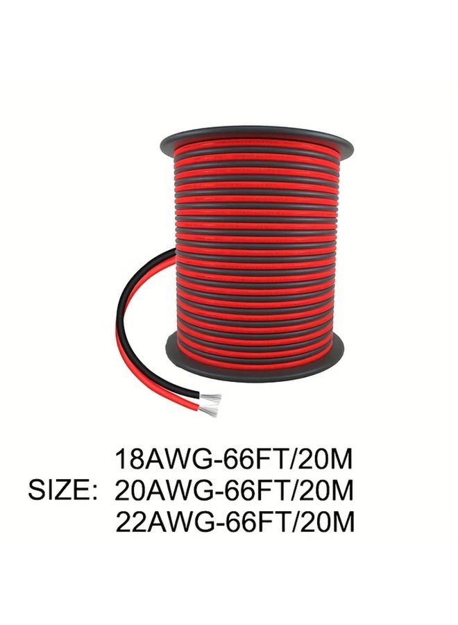 كابل تمديد 18AWG بطول 66 قدم (20 متر) من الأسلاك النحاسية المعلبة لإضاءة LED، باللون الأحمر، PVC، 110 فولت 240 فولت - Image 4