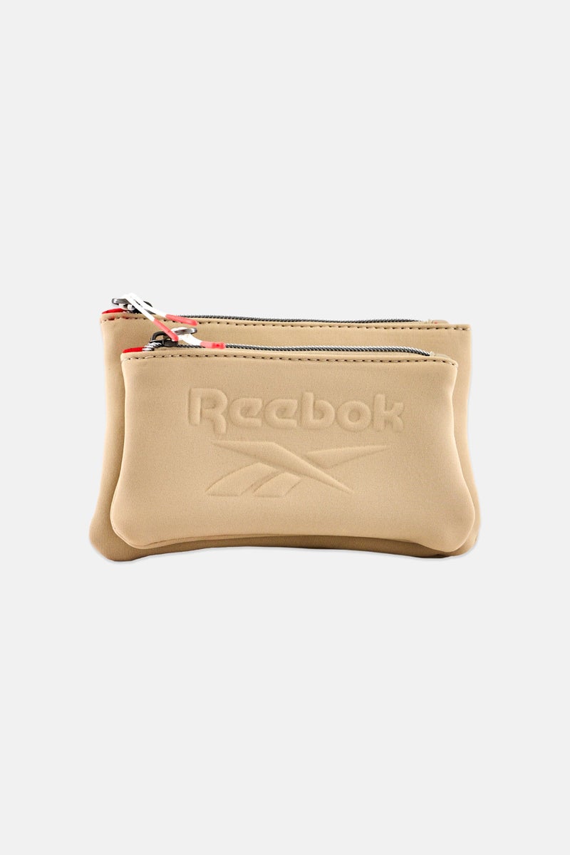 Reebok Women 2Pcs Brand Logo Purse, Tan - Image 1
