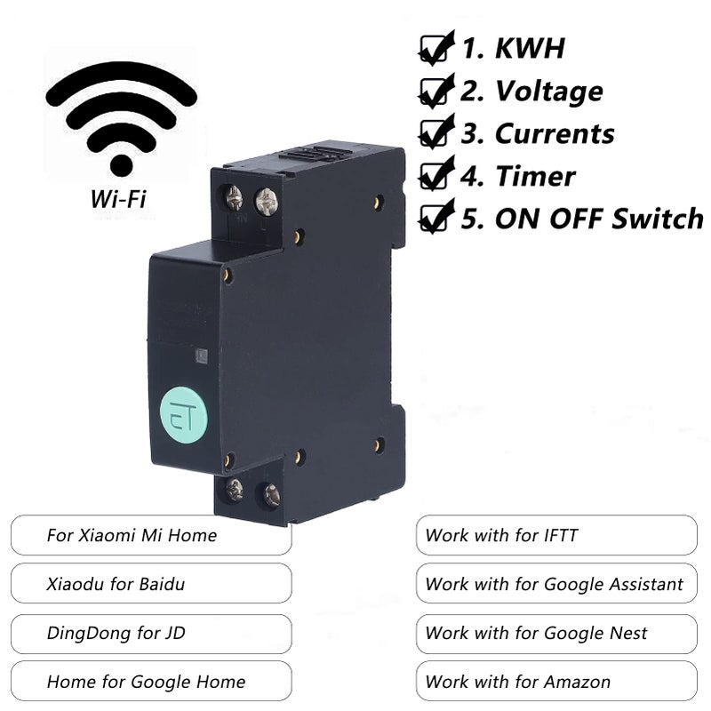 Smart Circuit Breaker Remote Control Relay Switch 1P 25A 100‑230V AC - Image 4