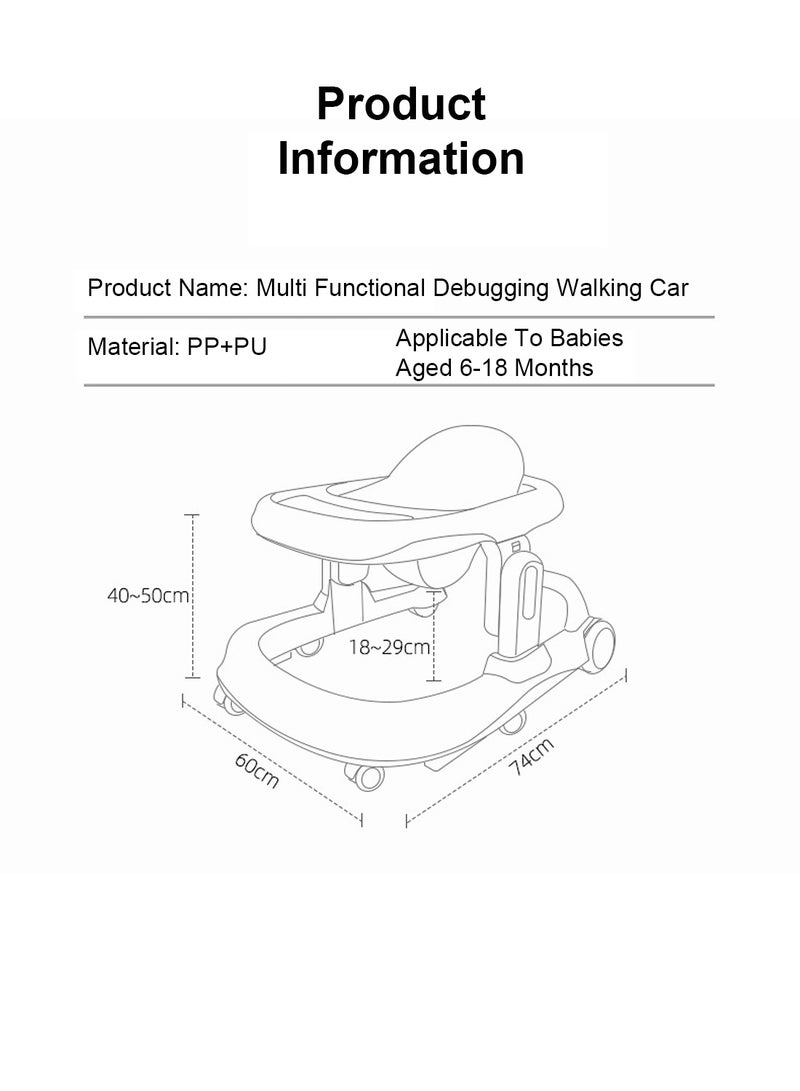 ما بيبي مشاية أطفال على شكل حرف U، مشاية أطفال على شكل حرف O، مشاية أطفال متعددة الأذرع قابلة للتعديل، يمكن أن تجلس وتدفع المشاية التعليمية بتصميم على شكل حرف U - Image 5