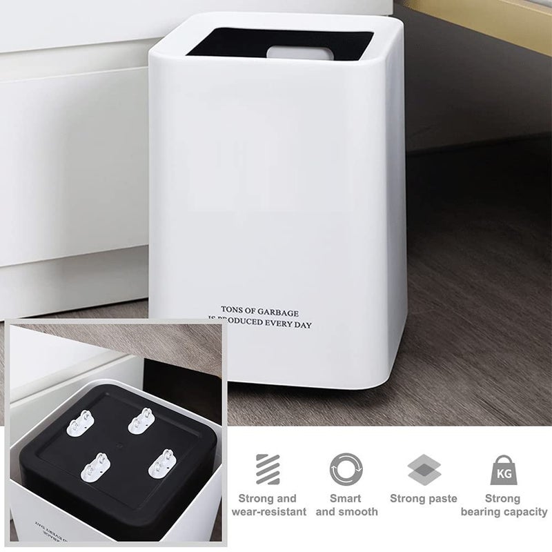 SEMITO SEMITO Adhesive Caster Wheels Non Swivel Castors Furniture Storage Box Pulley Plastic Wheels for Trash Can Baby Toys Car Cloth Bin Container Cabinet Drawer Moving Carton Double RoundWhite 4 - Image 4