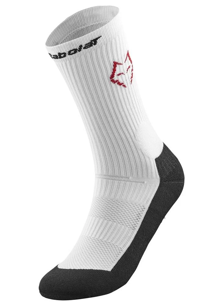 بابولات Babolat Padel Mid-Calf Socks Lebron-5Ua1322P-1001, Color - White, (French Brand)