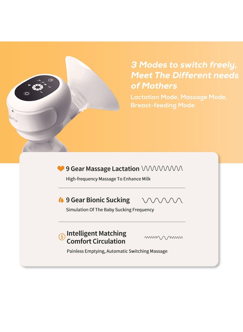 Nurtur Cozi Lite Double Electric Breast Pump, LCD Display, Small And Light weight Extractor Gifts for New Mom Milk suction, White, 180ml, Pack of 2 - Image 5