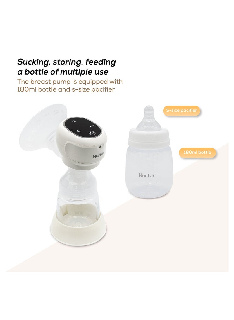 Nurtur Cozi Lite Double Electric Breast Pump, LCD Display, Small And Light weight Extractor Gifts for New Mom Milk suction, White, 180ml, Pack of 2 - Image 3