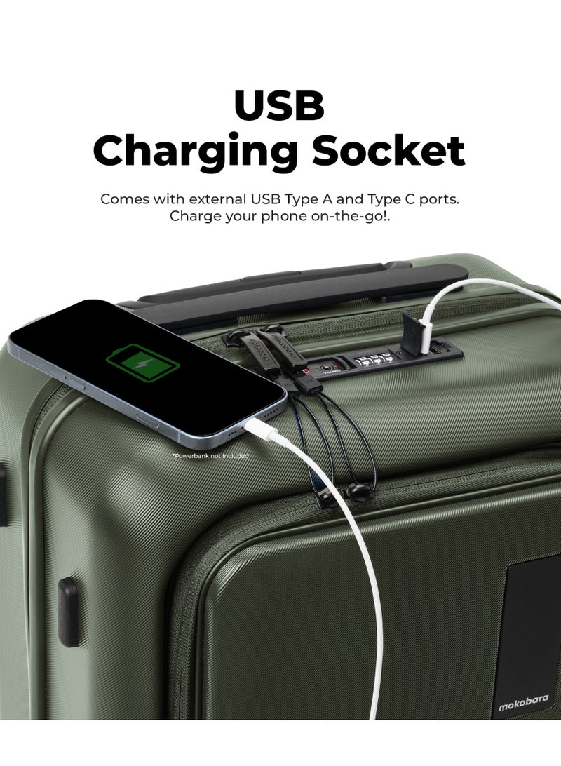 موكوبارا للتجارة ذ.م.م حقيبة كابين برو خفيفة الوزن متينة من البولي كربونات بلون أخضر عشبي - Image 4