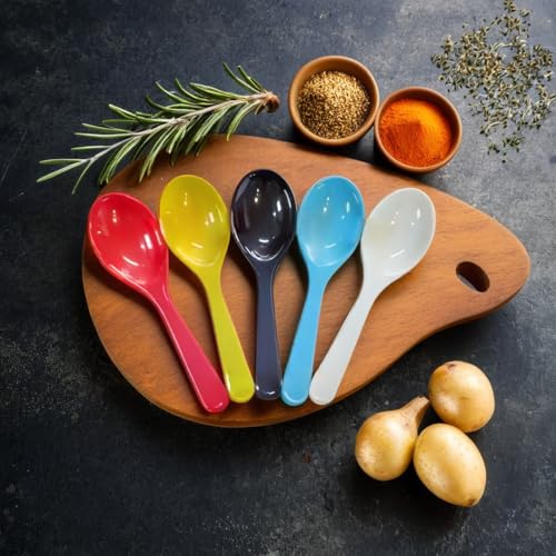 SBA PRIME Naama Melamine Masala Spoon Set | Pack of 10 Small Spoons for Spices Herbs Seasonings | Durable Melamine Tea Spoon Set | Lightweight & Reusable Kitchen Utility Spoons - Image 3