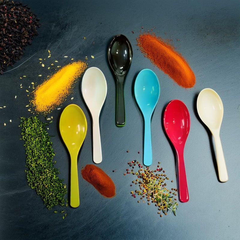 SBA PRIME Naama Melamine Masala Spoon Set | Pack of 10 Small Spoons for Spices Herbs Seasonings | Durable Melamine Tea Spoon Set | Lightweight & Reusable Kitchen Utility Spoons - Image 5